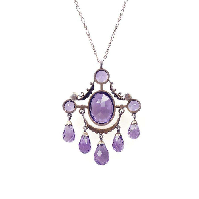 Impressive Amethyst and Pearl Articulated Pendant