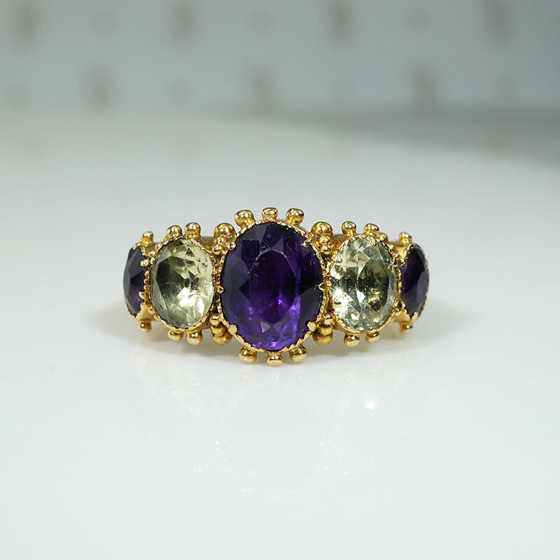 Fine Georgian 18k Gold and Gemstone Ring