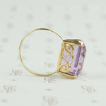 detail shot of vintage amethyst ring