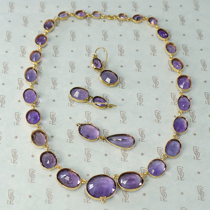 Antique Amethyst Paruré in Fitted Box
