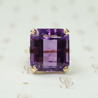 Chunky Amethyst Statement Ring Circa 1950