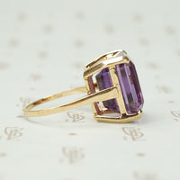 Chunky Amethyst Statement Ring Circa 1950
