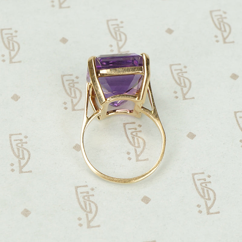 Chunky Amethyst Statement Ring Circa 1950