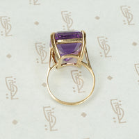 Chunky Amethyst Statement Ring Circa 1950