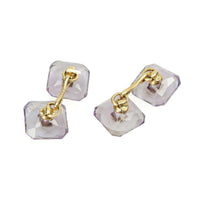 Larter and Sons Amethyst and Gold Stud and Cufflink set