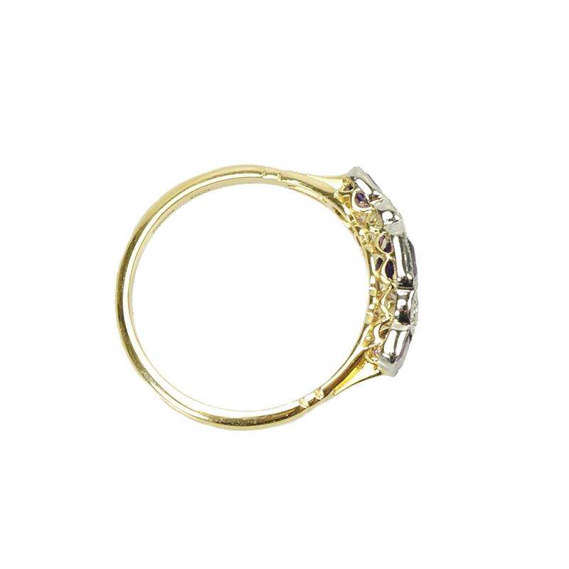 Regal Amethyst and Diamond Ring in Platinum topped 18k Yellow Gold