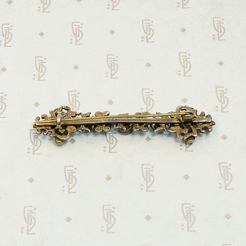 Antique Amethyst and Pearl Austro Hungarian Pin