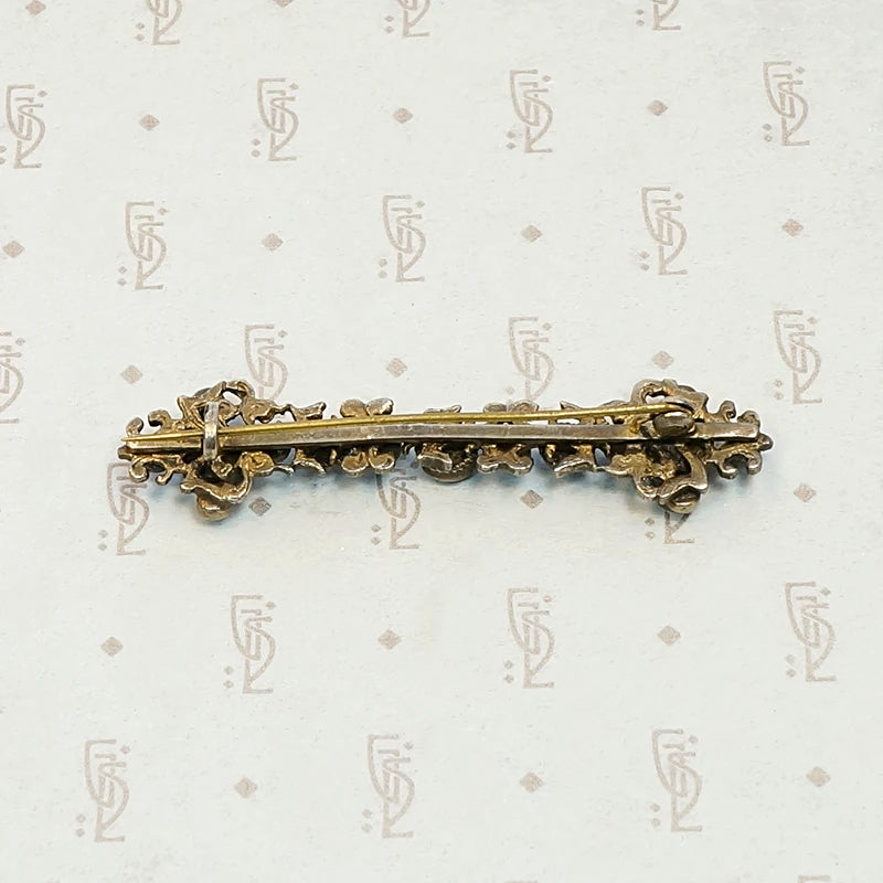 Antique Amethyst and Pearl Austro Hungarian Pin