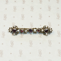 Antique Amethyst and Pearl Austro Hungarian Pin