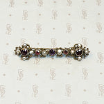 Antique Amethyst and Pearl Austro Hungarian Pin
