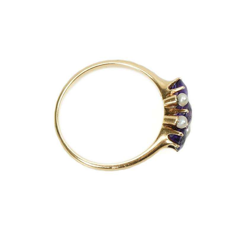 Victorian Ring with Amethysts and Pearls
