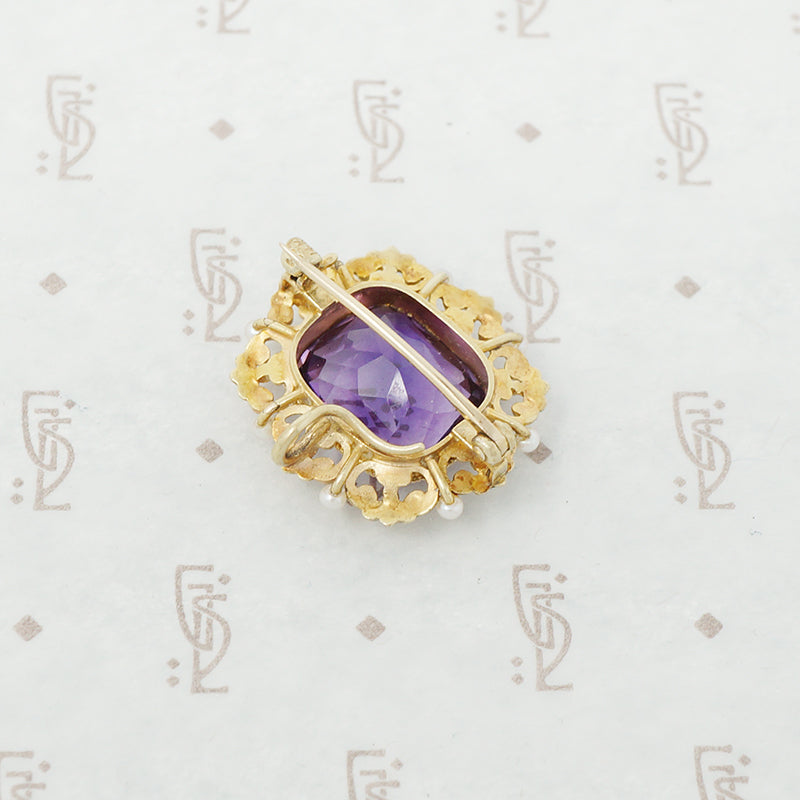 krementz amethyst brooch back view