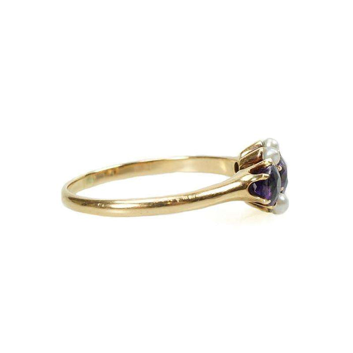 Victorian Ring with Amethysts and Pearls