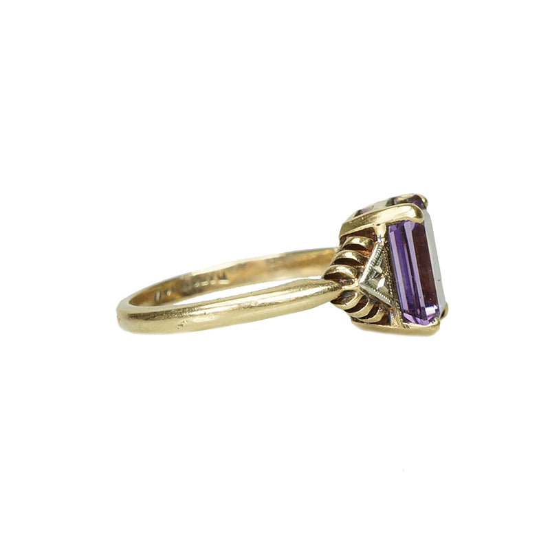 Vintage Step Cut Amethyst Ring - Gem Set Love