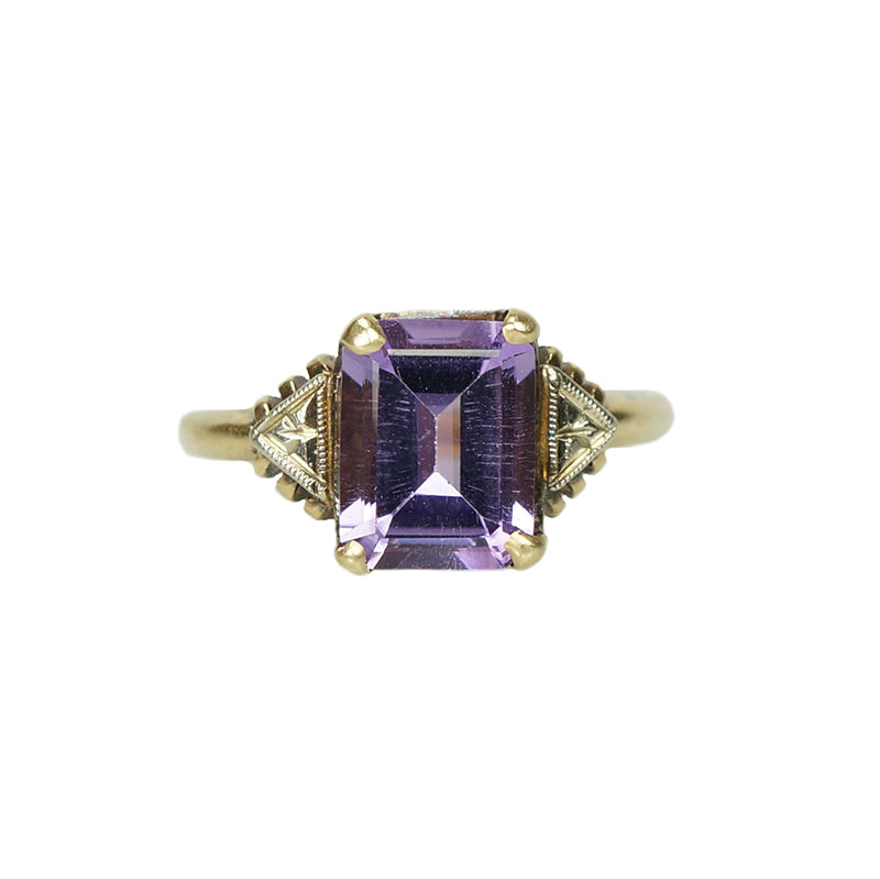 Vintage Step Cut Amethyst Ring - Gem Set Love