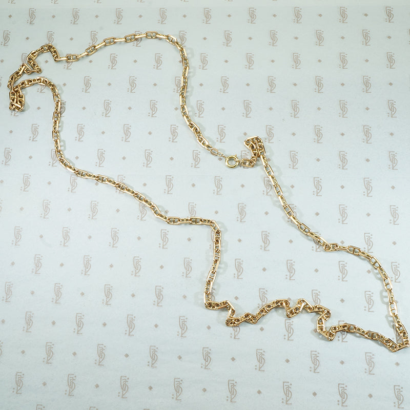 Vintage Extra Long Gold Anchor Chain