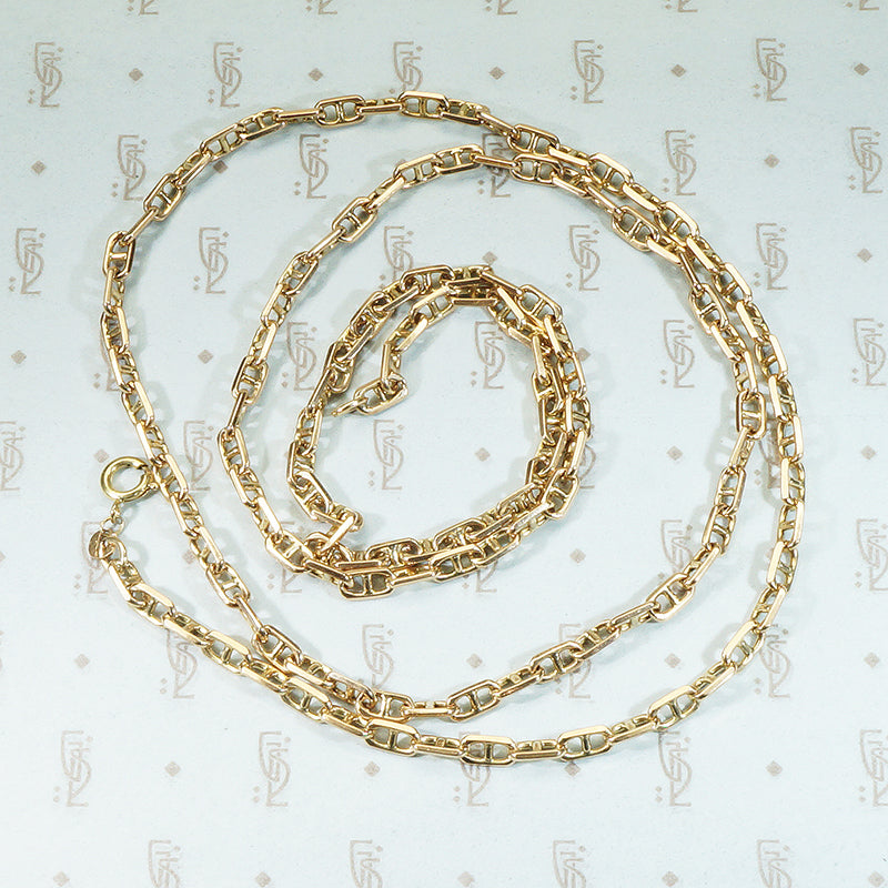 Vintage Extra Long Gold Anchor Chain