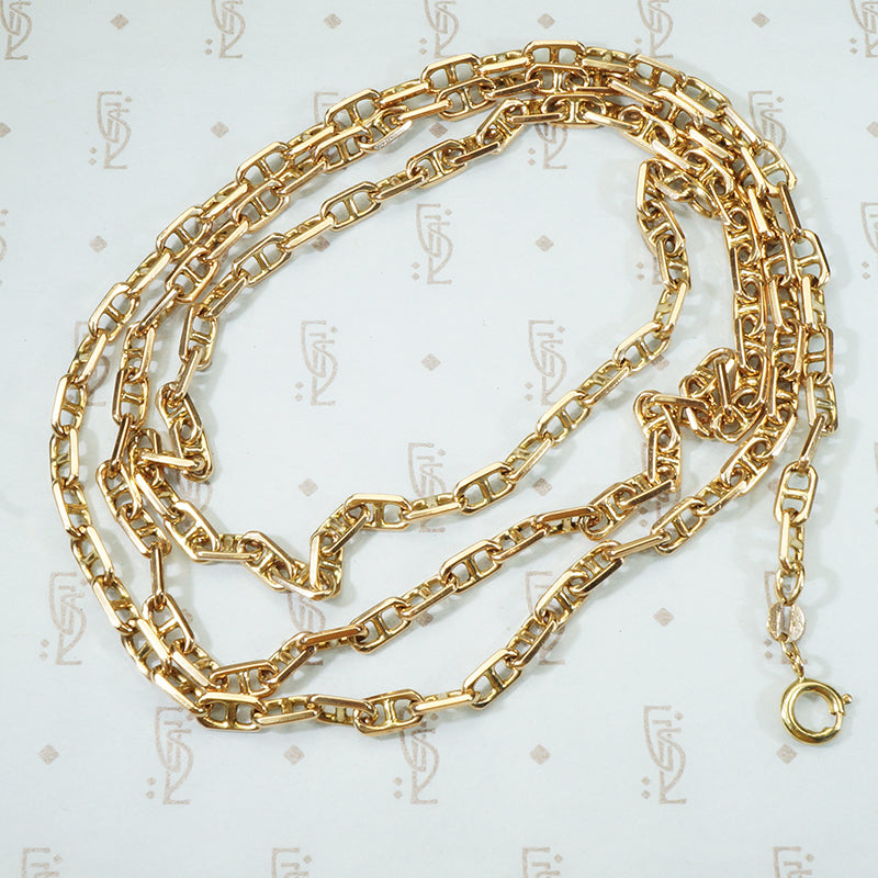 Vintage Extra Long Gold Anchor Chain