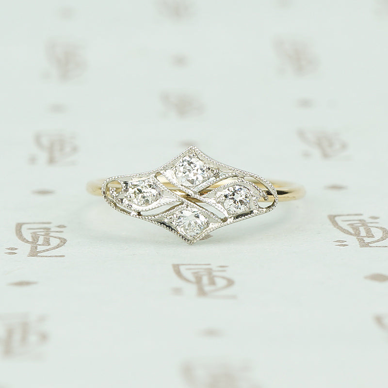 platinum and gold diamond conversion ring