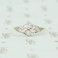 platinum and gold diamond conversion ring