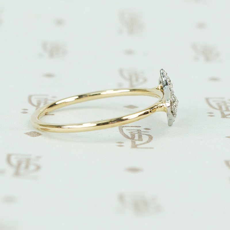 platinumand gold diamond art deco conversion ring