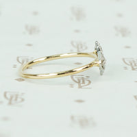 platinumand gold diamond art deco conversion ring