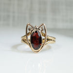 Arts and Crafts Garnet Pinky Ring