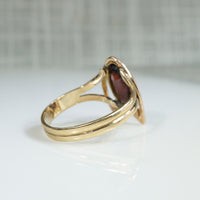 Arts and Crafts Garnet Pinky Ring