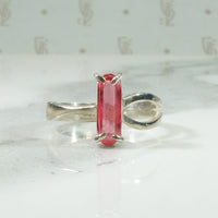 Vintage Sterling Ankh Ring with Pink Tourmaline