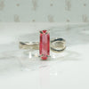 Vintage Sterling Ankh Ring with Pink Tourmaline