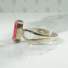 Vintage Sterling Ankh Ring with Pink Tourmaline