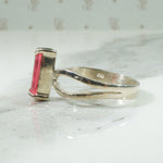 Vintage Sterling Ankh Ring with Pink Tourmaline