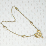 Rare French Art Nouveau Silver Gilt Pearl Necklace