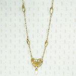 Rare French Art Nouveau Silver Gilt Pearl Necklace