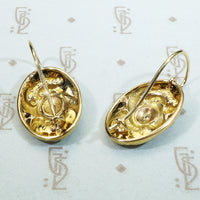 Art Nouveau Earbobs with Star Set OMC Diamonds
