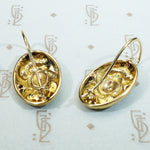 Art Nouveau Earbobs with Star Set OMC Diamonds