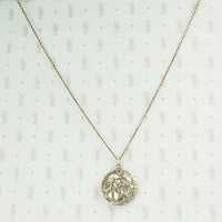 sterling silver art nouveau locket lady with flowing hair