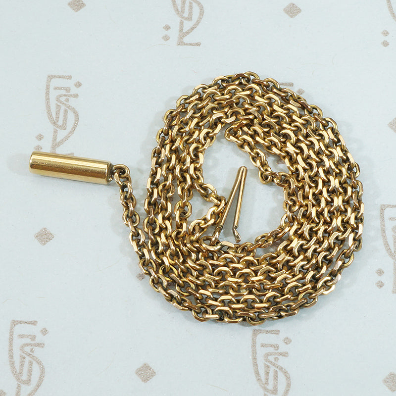 antique lapped cable link chain circa 1870-80 14k pale rose gold