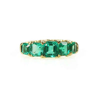 A Victorian Step Cut Emerald Band in 18k
