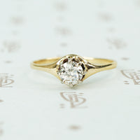 Old Euro Diamond prong set solitaire