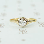 Old Euro Diamond prong set solitaire