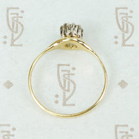 Old Euro Diamond prong set solitaire profile