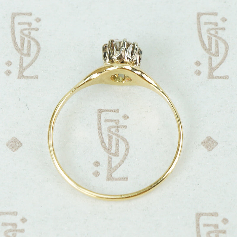 Old Euro Diamond prong set solitaire profile