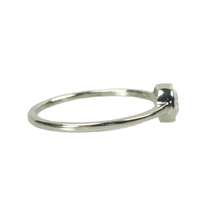 Antique Table cut Diamond in Recycled White Gold - Gem Set Love