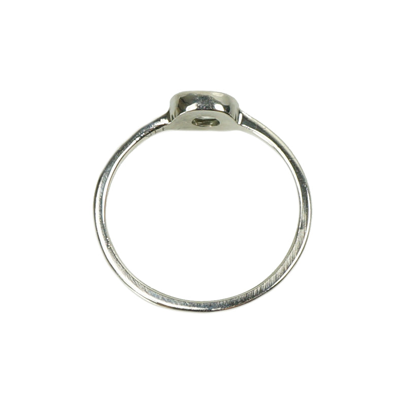 Antique Table cut Diamond in Recycled White Gold - Gem Set Love