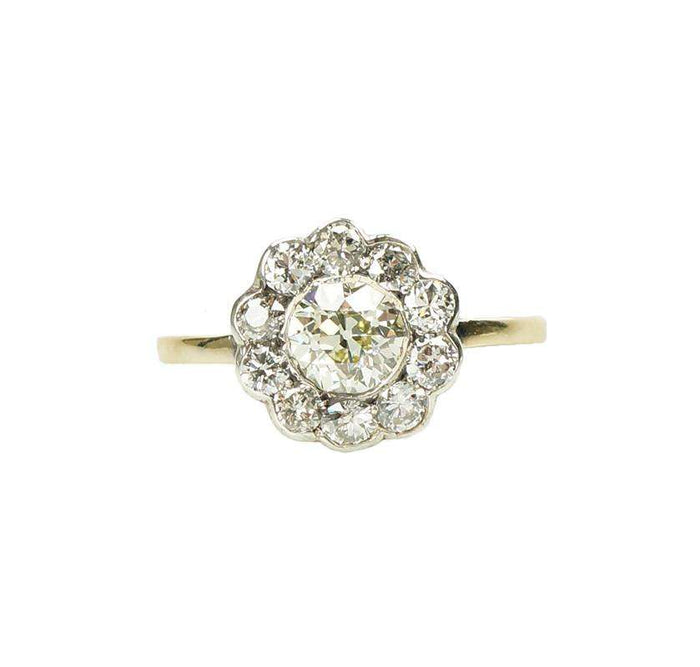 Late 19thc Pale Yellow Diamond set Engagement Ring