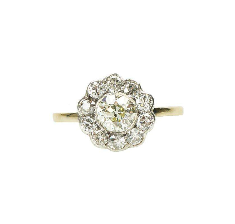 Late 19thc Pale Yellow Diamond set Engagement Ring