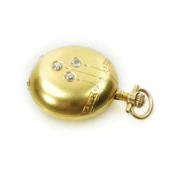 Art Nouveau Ladies Diamond set Pendant Watch in 14k Yellow Gold