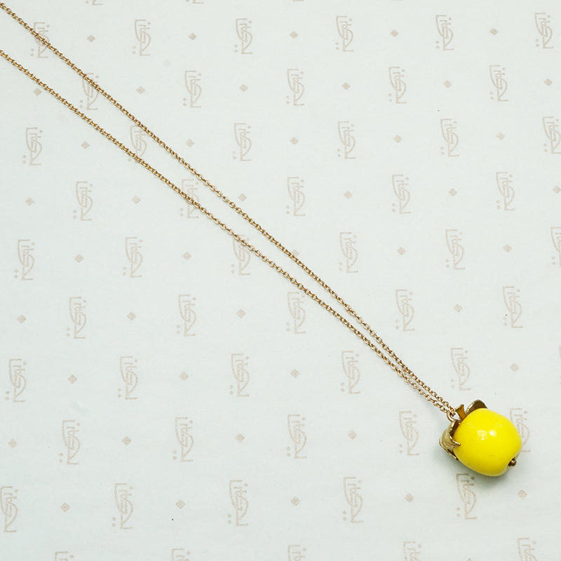Vintage Glass and Gold Apple Pendant