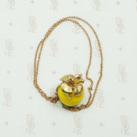 Vintage Glass and Gold Apple Pendant